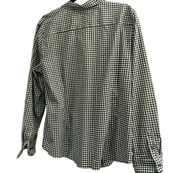 Talbots Women's Black White Gingham Gold Thread Plus Size Button Up Blouse Sz 20 - Picture 5 of 5